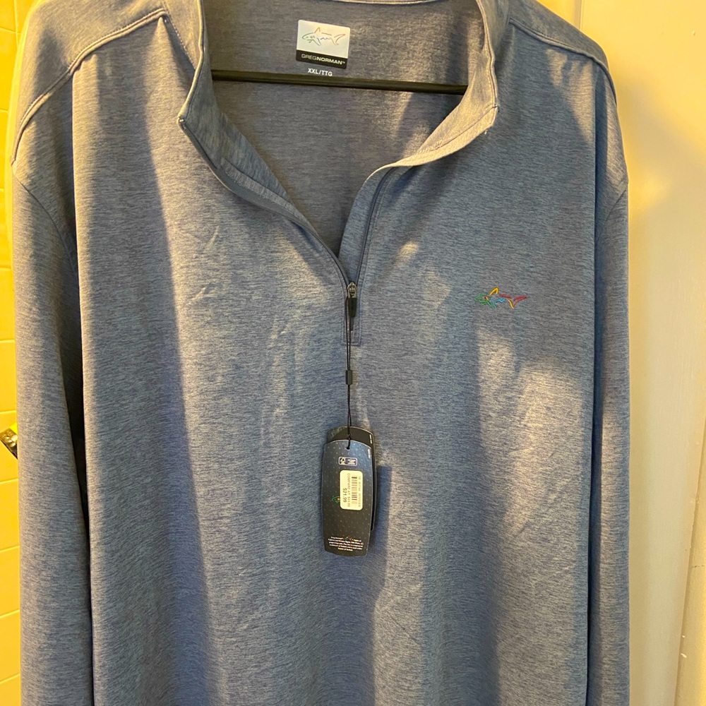 Greg Norman Golf Long Sleeve Zipper Warm Up Shirt!